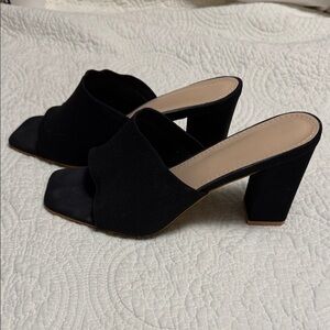 Elegant Black Women's Heeled Mules Size 42